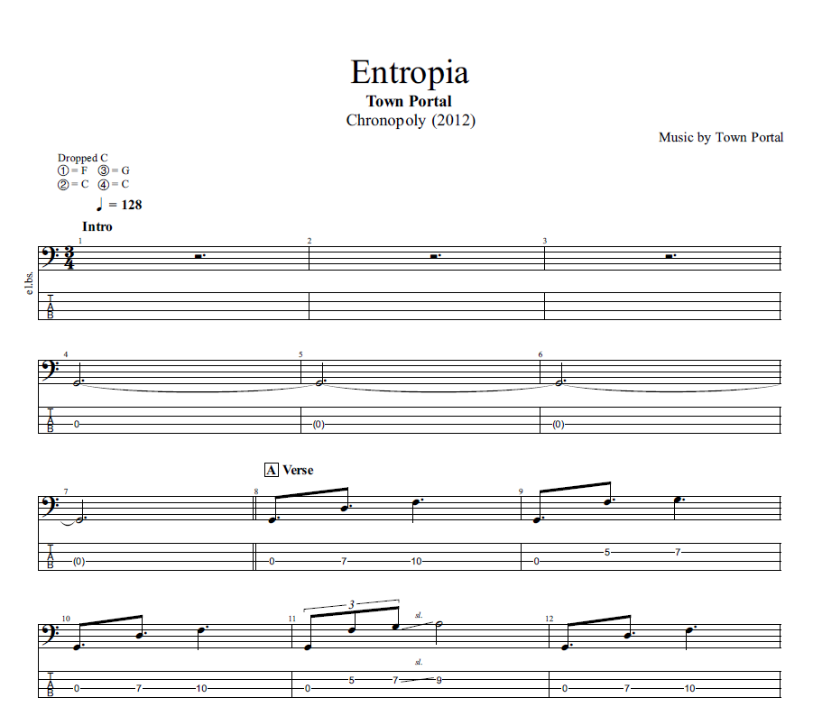 Entropia bass tab